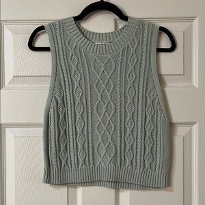Double Zero Ribbed Knit Top in Light Green
